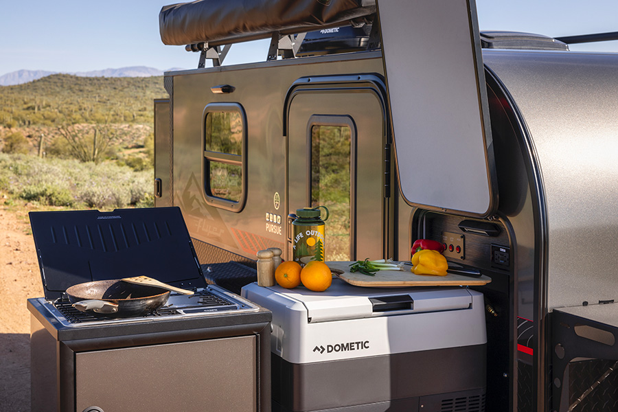 convenient outdoor slideout camper kitchen